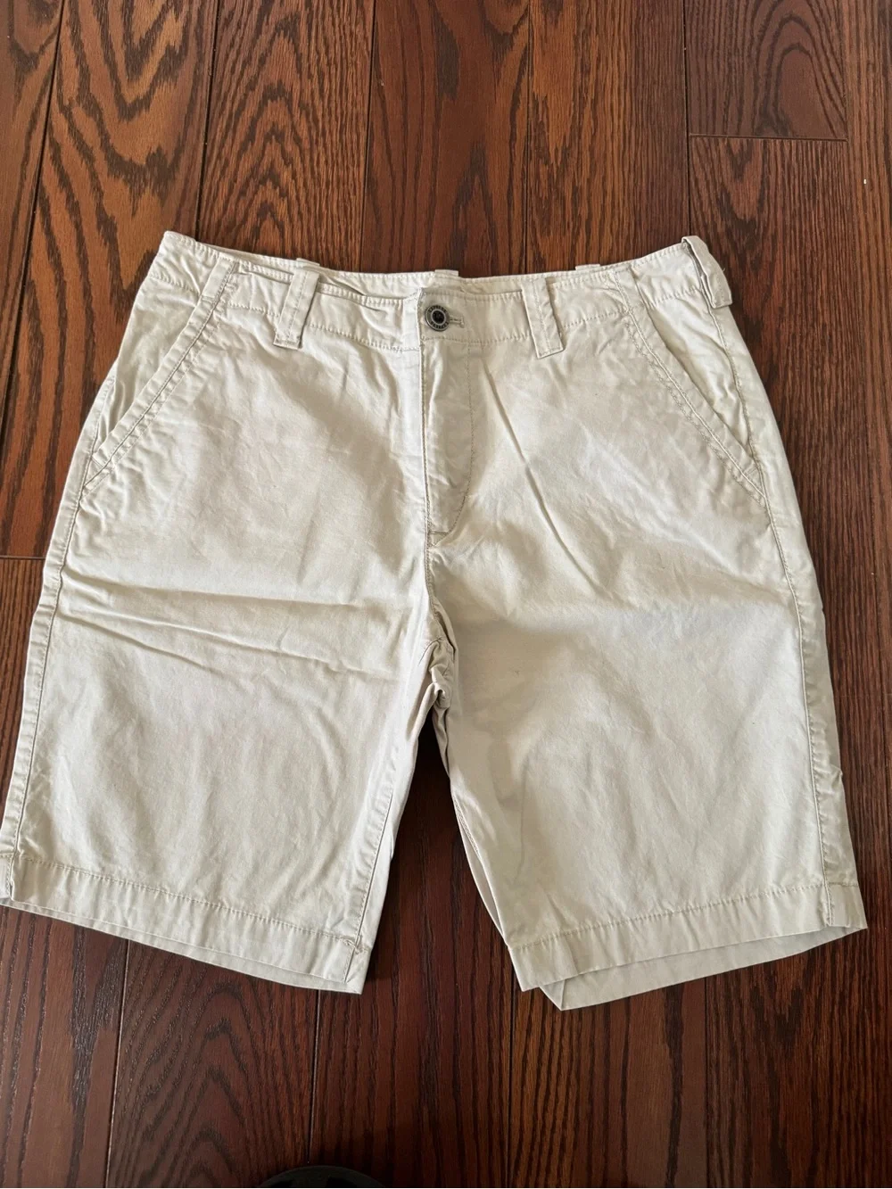 Express Men's Flat Front Shorts - Light Khaki